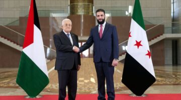 الشرع يستقبل الرئيس الفلسطيني في دمشق