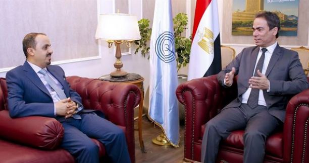 وزير الإعلام اليمني يزور ماسبيرو لبحث التعاون المشترك