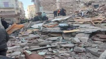 النيابة العامة تعاين عقار اللبان المنهار في الإسكندرية