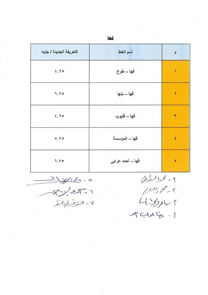 أسعار تعريفة المواصلات الجديدة في القليوبية منطقة شبرا الخيمة اليوم