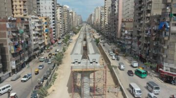 "النقل" تنشر تصويرا جويا لأعمال تنفيذ المرحلة الأولى من مترو الإسكندرية