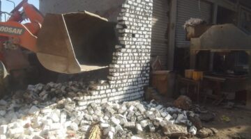إزالة في المهد لـ 6 حالات تعد على الأرض الزراعية بالبناء دون ترخيص بأبوحماد