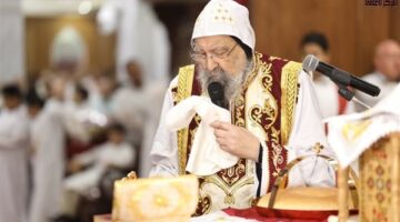 الأنبا ويصا يترأس قداس أحد الشعانين بكاتدرائية البلينا وسط فرحة شعب الإيبارشية