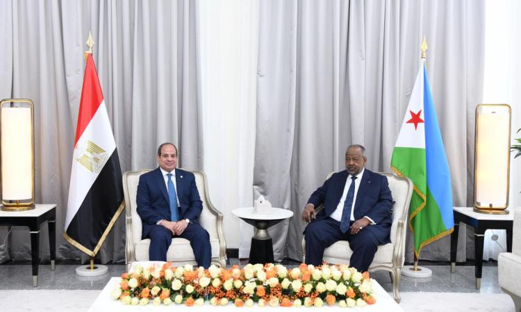 السيسي ونظيره الجيبوتي يؤكدان رفضهما تهديد حرية الملاحة في البحر الأحمر السيسي ونظيره الجيبوتي يؤكدان رفضهما تهديد حرية الملاحة في البحر الأحمر