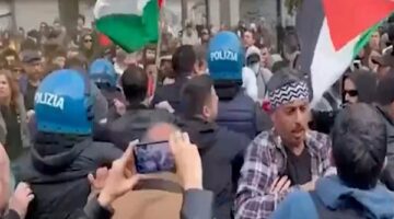 الشرطة الايطالية تقمع تظاهرة مؤيدة لفلسطين (فيديو)