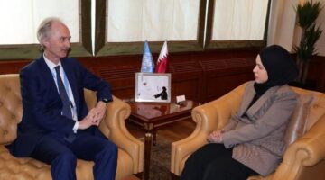 المندوب الدائم لدولة قطر لدى الأمم المتحدة تجتمع مع المبعوث الخاص للأمين العام للأمم المتحدة إلى سوريا