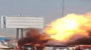 انفجار مروع بخط غاز رئيسي بطريق الواحات بمدينة 6 أكتوبر