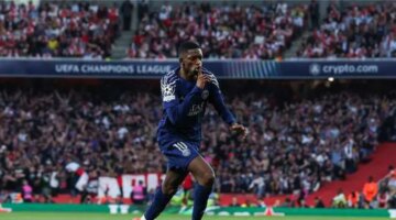 باريس سان جيرمان يتقدم على أرسنال في الشوط الأول من دوري أبطال أوروبا