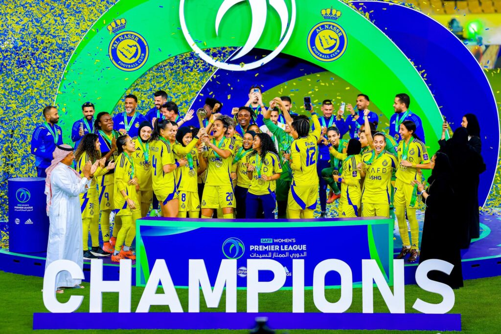 بسداسية تاريخية.. سيدات النصر يتوجن بـ الدوري السعودي بسداسية تاريخية.. سيدات النصر يتوجن بـ الدوري السعودي