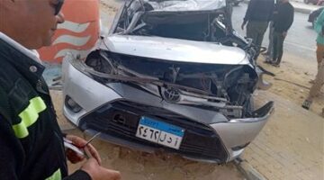 تصادم مروع أعلى محور أكتوبر يُسفر عن إصابة شخصين