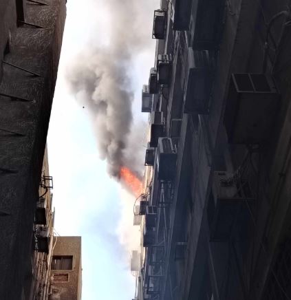 إخماد حريق بسطح المبنى الذي يضم جريدة الشروق