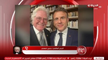حسين فهمي عن ماكرون: متحدث لبق ولطيف جدا .. فيديو