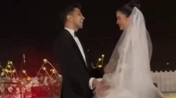 «صاحبي يا صاحبي».. دخلة مميزة لهشام جمال في حفل زفافه على ليلى زاهر
