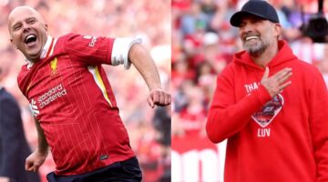 فيديو | لفتة رائعة من سلوت تجاه كلوب بعد تتويج ليفربول بـ الدوري الإنجليزي