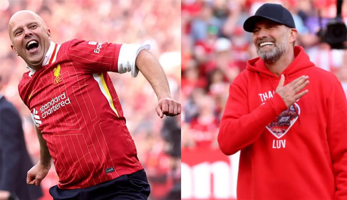فيديو | لفتة رائعة من سلوت تجاه كلوب بعد تتويج ليفربول بـ الدوري الإنجليزي فيديو | لفتة رائعة من سلوت تجاه كلوب بعد تتويج ليفربول بـ الدوري الإنجليزي