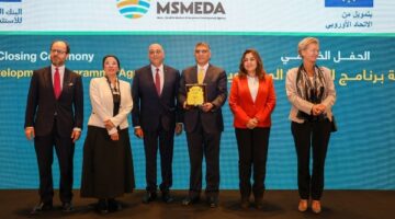 محافظ الجيزة يشارك في الحفل الختامي لجهاز تنمية المشروعات لاتفاقية برنامج التنمية المجتمعية مع الاتحاد الأوروبي