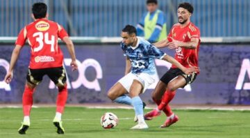 محمد الشيبي يسجل هدف التقدم لفريق بيراميدز في شباك الأهلي