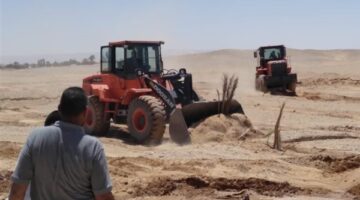 مدينة أرمنت تشن حملة لإزالة التعديات على الأراضي الزراعية بالأقصر