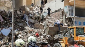 إخلاء بعض المنازل المجاورة لعقار اللبان المنهار في الإسكندرية احترازيا