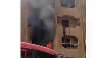 نشوب حريق في  أحد المباني بالدقي