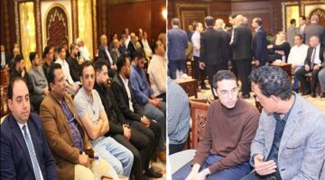 نيابة عن عبد الرحيم علي.. وفد من "البوابة نيوز" يقدم واجب العزاء في وفاة اللواء أحمد حلمي عزب