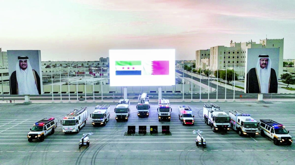قطر تدعم «الخوذ البيضاء» السورية بمعدات عمليات بحث قطر تدعم «الخوذ البيضاء» السورية بمعدات عمليات بحث