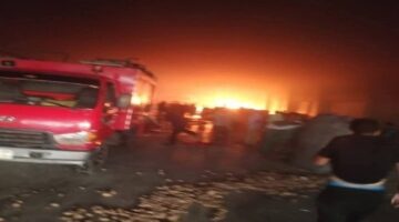 بالأسماء.. إصابة 11 شخصًا باختناق في حريق ثلاجة بطاطس بكوم حمادة