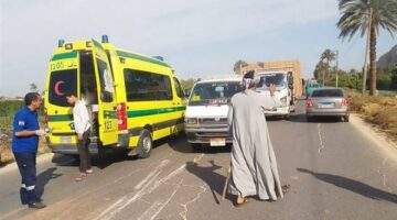 إصابة 9 أشخاص بينهم حالات حرجة في حادث تصادم بشع بالمنيا
