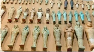 متحف آثار تل بسطا يعرض مجموعة من تماثيل الأوشابتى
