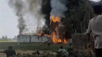 حريق هائل يلتهم شونة قطع غيار سيارات طريق أجا – القاهرة في الدقهلية حريق هائل يلتهم شونة قطع غيار سيارات طريق أجا – القاهرة في الدقهلية