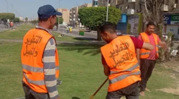 مواصلة أعمال رفع كفاءة المسطحات الخضراء بمداخل ومخارج الإسماعيلية
