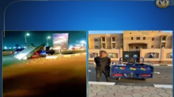 فيديو يكشف حرامي خطير أثناء محاولته سرقة اللافتات المثبتة بالطريق العام