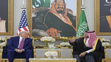 ولي العهد السعودي يستقبل الرئيس الأمريكي في قصر اليمامة بالعاصمة الرياض