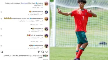 كريستيانو رونالدو يُعبّر عن فرحته بمشاركة ابنه الأولى مع منتخب البرتغال