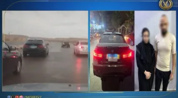 كشف تفاصيل فيديو يظهر سائق سيارة خاصة وسيدة يتشاجران داخل السيارة في الجيزة
