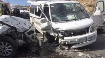 إصابة 9 أفراد نتيجة حادث تصادم مركبتين على طريق الفيوم – القاهرة الصحراوي