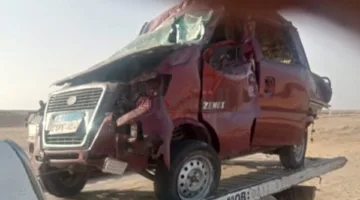 حادث انقلاب سيارة على طريق أسيوط الصحراوي الغربي يؤدي إلى وفاة شخص وإصابة آخر
