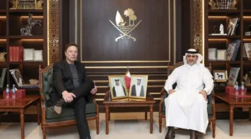 محافظ البنك المركزي القطري يلتقي بإيلون ماسك