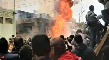 وفاة وإصابة 6 أفراد نتيجة حريق كبير في مستودع خردة بمركز شربين في الدقهلية