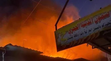 نشوب حريق في سوق مريدي شرق بغداد