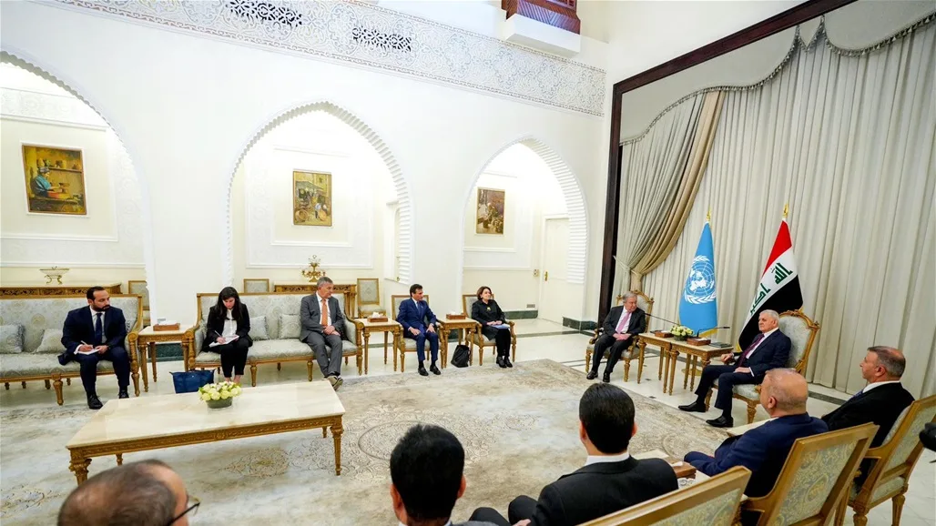 رئيس الدولة يناقش مع الأمين العام للأمم المتحدة قمة بغداد والتوصيات المتوقعة منها