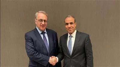 وزير الخارجية وشؤون الهجرة يجتمع بنائب وزير الخارجية الروسي
