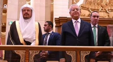 المستشار الدكتور حنفي جبالي يرحب برئيس مجلس الشورى السعودي في مقر مجلس النواب بالعاصمة الإدارية الجديدة.