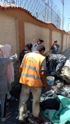 استمرار الجهود المكثفة لإزالة مواقع النباشين في حي ثالث الإسماعيلية