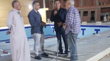 مدير رياضة القليوبية يزور موقع بناء حمام السباحة في مركز شباب أجهور الكبرى