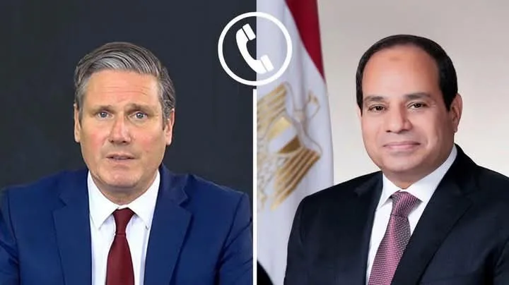 مكالمة هاتفية بين الرئيس السيسي ورئيس الوزراء البريطاني مكالمة هاتفية بين الرئيس السيسي ورئيس الوزراء البريطاني