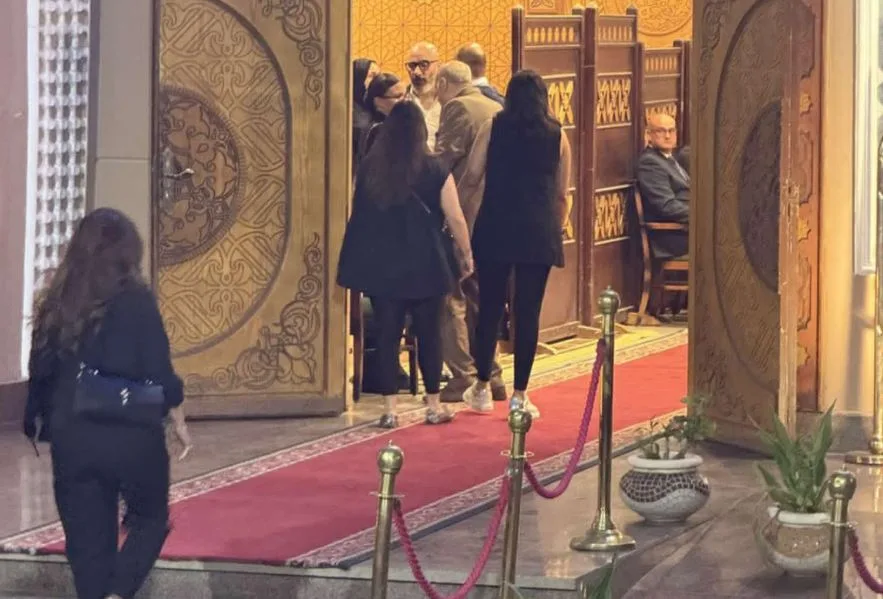 داليا البحيري وخالد صلاح وعلاء الكحكي في عزاء المنتج وليد مصطفي داليا البحيري وخالد صلاح وعلاء الكحكي في عزاء المنتج وليد مصطفي