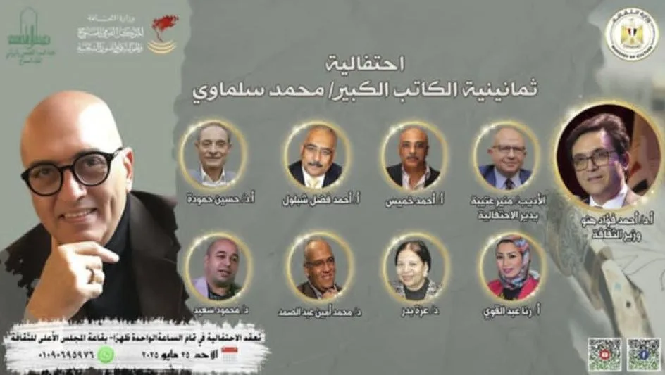 الاحتفال بعيد ميلاد محمد سلماوي الثمانين في الأعلى للثقافة الأحد القادم الاحتفال بعيد ميلاد محمد سلماوي الثمانين في الأعلى للثقافة الأحد القادم