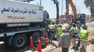 إكمال إصلاح كسر في خط مياه مدخل مدينة هضبة الأهرام في غضون ساعتين