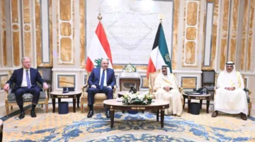 أمير الكويت ورئيس لبنان يناقشان التطورات الإقليمية والدولية.